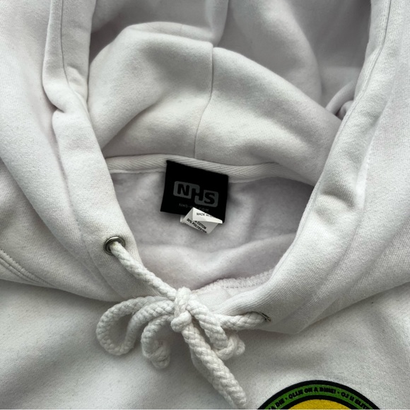 NHS OJ Wheels Mens White Skate Hoodie - Heavyweight, Lightly Worn - Picture 4 of 6
